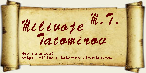 Milivoje Tatomirov vizit kartica